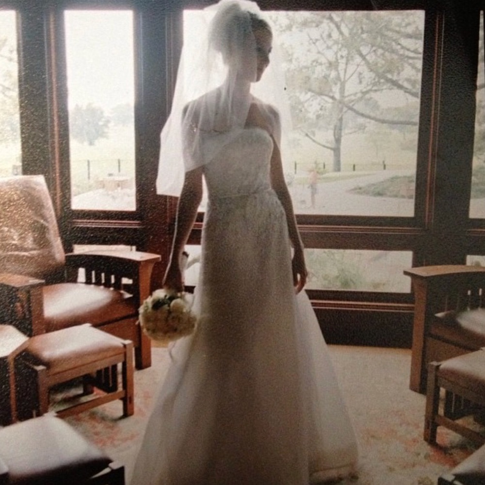 Vera Wang Hand Beaded Off White Wedding Dress